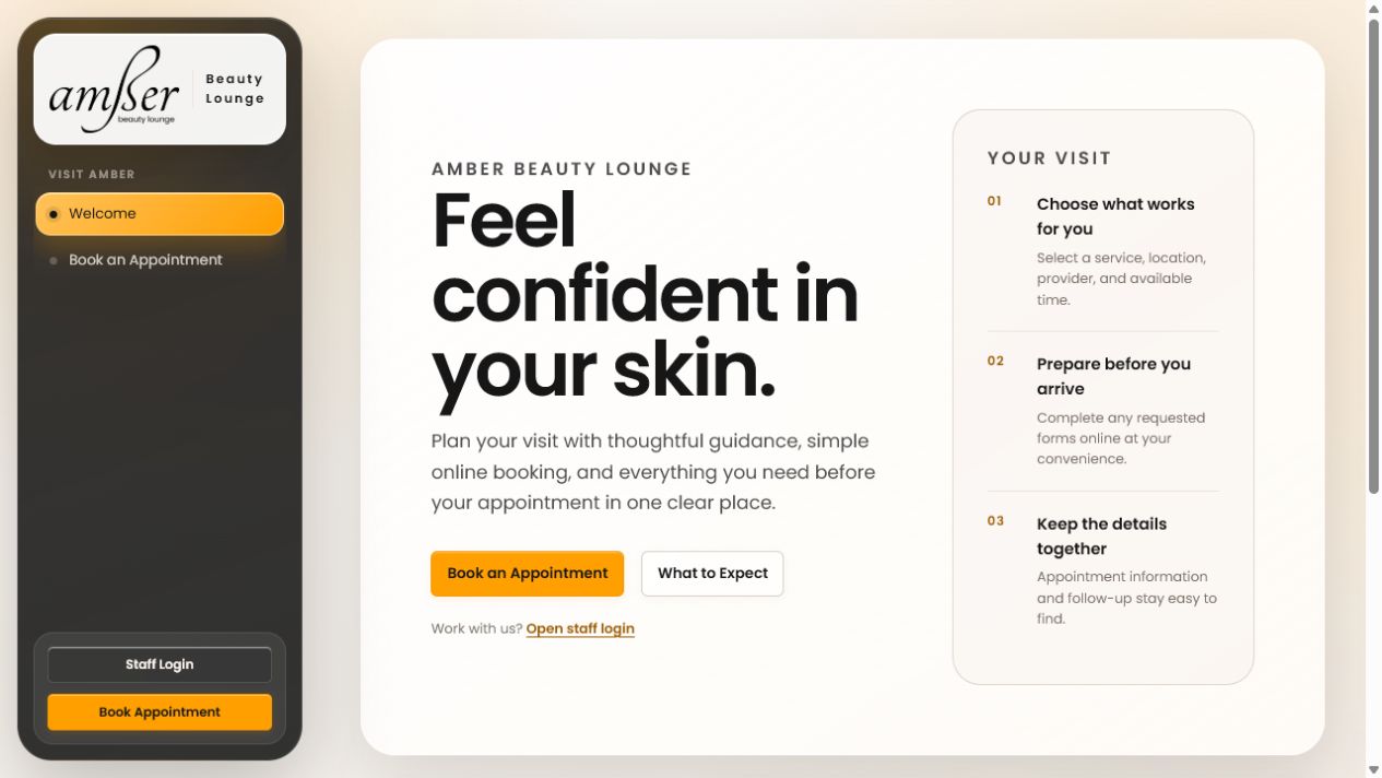 Amber CRM homepage